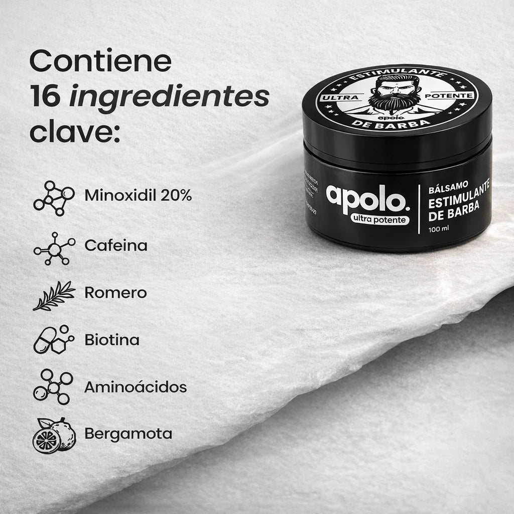 Estimulante de Barba Apolo Ultra Potente 100ml | Más Crecimiento y Densidad VIEJO VIEJO VIEJO