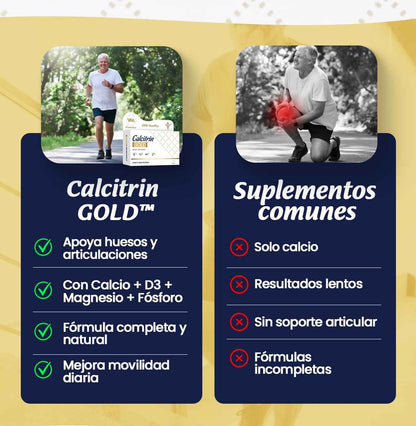 🦴✨Calcitrin Gold | Fortalece Tus Huesos y Articulaciones para Volver a Moverte Sin Límites🦴✨